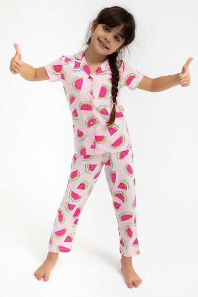 ROLY POLY Rolypoly Watermelon Light Pink Girl's Shirt Pajama Set