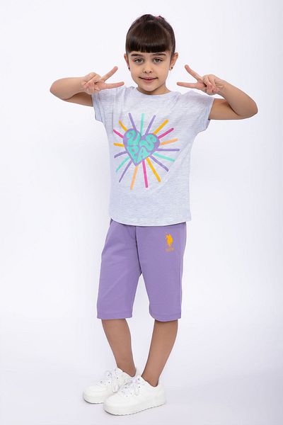 U.S. Polo Assn. Base. Polo Assn Sun Love Karmelange Girls Capri Set