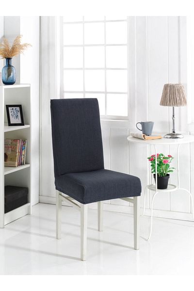 HaNemCe Anthracite Color 6 Pieces Lycra Chair Cover - Washable