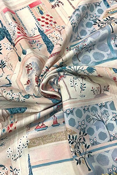 SUZANİ Saklı Bahçe Desenli Dijital Baskılı Kumaş Kms-1361