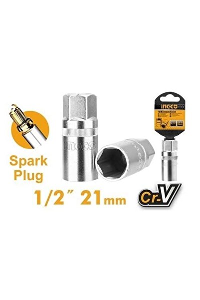 Ingco -"industrial 1/2""" Spark Plug Socket 21mm"-12211