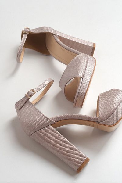 Luvi 08k15 Rosa glitzernde Damenschuhe mit Absatz