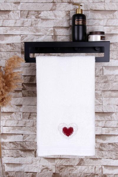 Baveno 100% Cotton 50x90 Heart Embroidered Towel