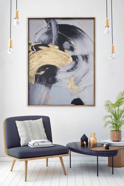 Gold Ve Black Kombin Yağlı Boya Tablo