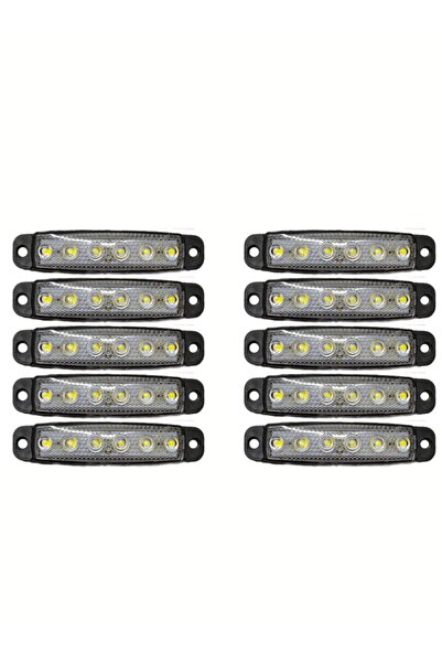 ar oto aksesuar Parmak Led Lamba 6 Ledli Beyaz 10 Adet (a Kalite)