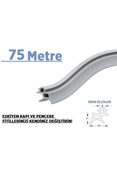 CONTACALL Orjinal Pimapen Pvc Kapı Pencere Fitili Contası 75 Metre Gri