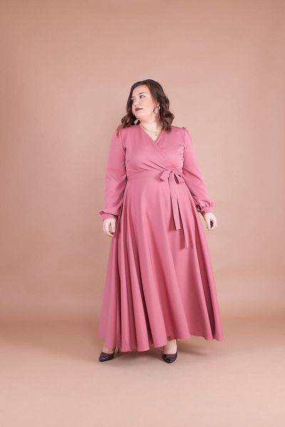 Bidoluelbise Γυναικείο Dusty Rose Plus Size Maxi φόρεμα