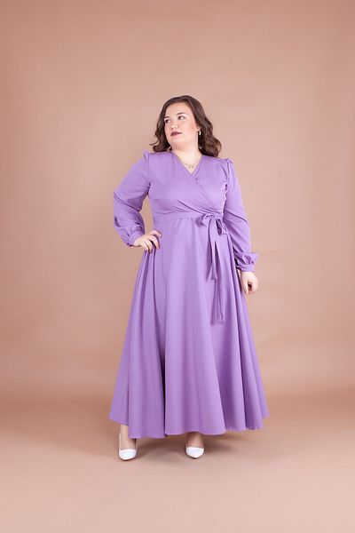 Bidoluelbise Women's Lilac Plus Size Maxi Dress