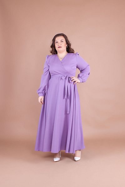 Bidoluelbise Women's Lilac Plus Size Maxi Dress