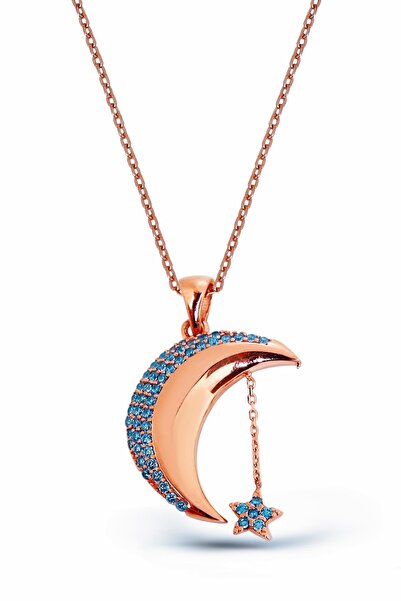 Argentum Concept 925 Ayar Gümüş Zirkon Taşlı Ay Yıldız Kolye - N086301