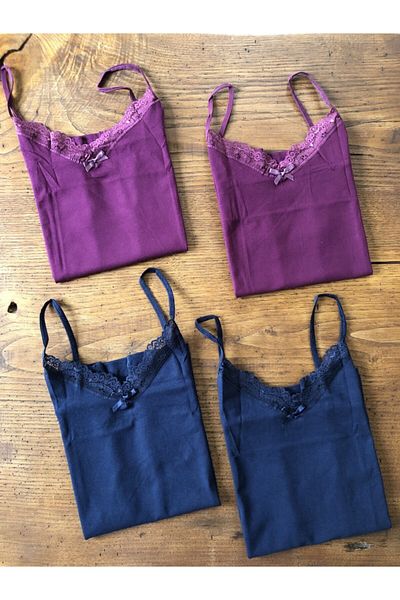 KOTA Women's 4-Pack Cotton Rope Strap Undershirt