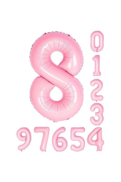 Patladı Gitti 8 Eight Number Pink Foil Balloon 34" Inc 76 Cm