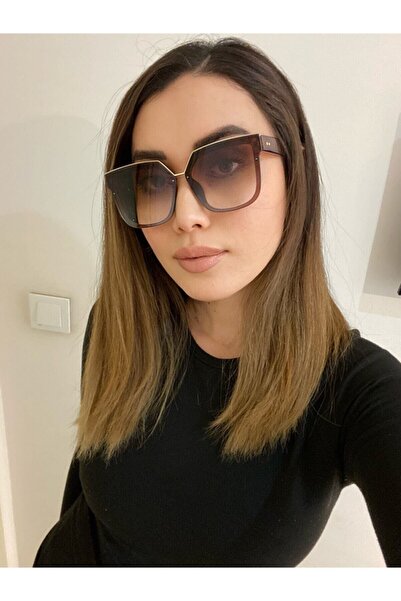 BOUTIQUE MARYJANE النظارات الشمسية البني المسطح