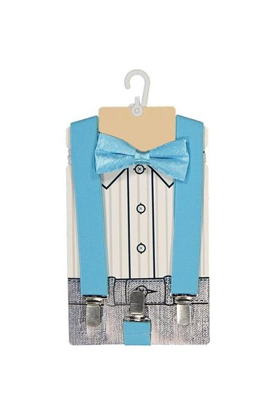Baby Bakkal Adjustable Bow Tie and Trouser Suspender Set (1-9) Ages