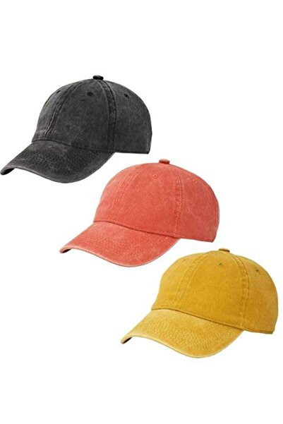 Shopiolog Αντίκα τζιν πλενόμενο καπέλο 3 τεμαχίων καλοκαιρινό βαμβακερό μαύρο...