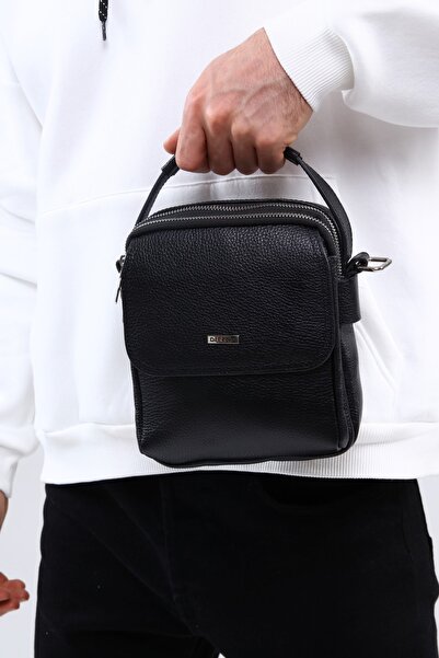 DERKON Hand-Hold Genuine Leather Crossbody Men's Bag