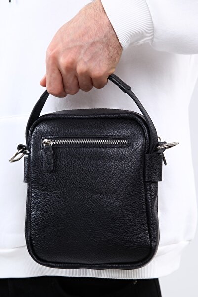 DERKON Hand-Hold Genuine Leather Crossbody Men's Bag