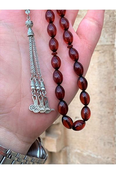 Doğan Silver Men's Color Strainer Powder Amber Rosary Dgn11159