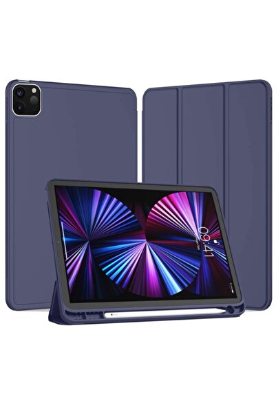NovStrap Ipad Pro 12.9 2020 4.nesil Uyumlu Kılıf A2229 A2069 A2232 A2233 Premium Smart Case + Kalem Yuvası