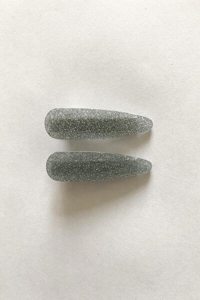 Suzetto Gri Simli Klips Toka 2 Adet