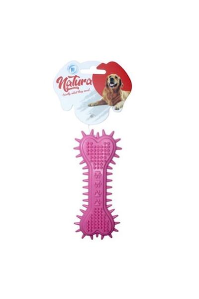 natura Plastic Heart Paw Pattern Bone Dog Toy 15cm