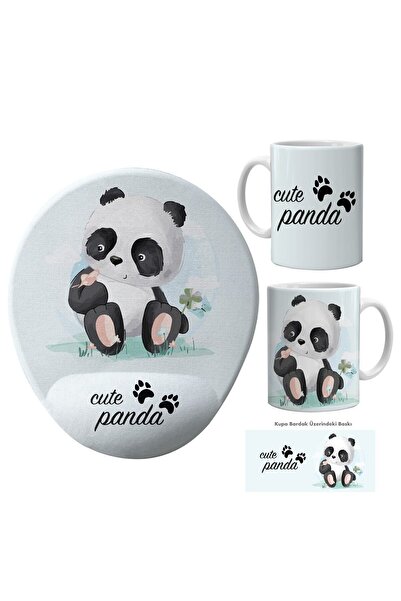 Flipped Panda Kupa Bardak Ve Mousepad Seti
