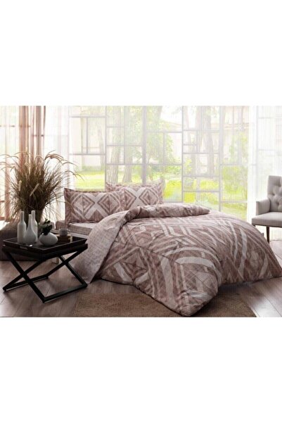 Taç طقم غطاء لحاف مزدوج من الساتان Avrıl Brown