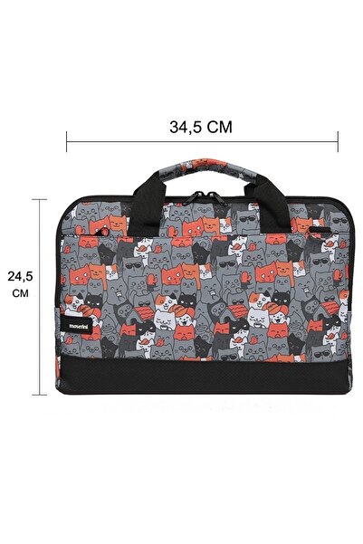 Moserini حقيبة كمبيوتر محمول Macbook Air-pro منقوشة مقاس 13 بوصة - 13.3 بوصة مع حماية للقاعدة وحزام كتف - كاتلانتس