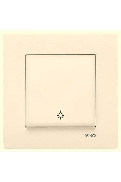 VİKO Karre Cream Light Automatic Bell Switch Frame Included
