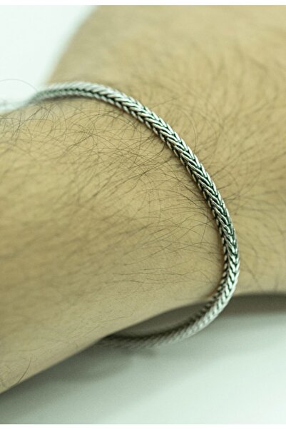 bigakan Gümüş Bileklik Tilki Kuyruğu Zincir Italyan Model 1.8 mm