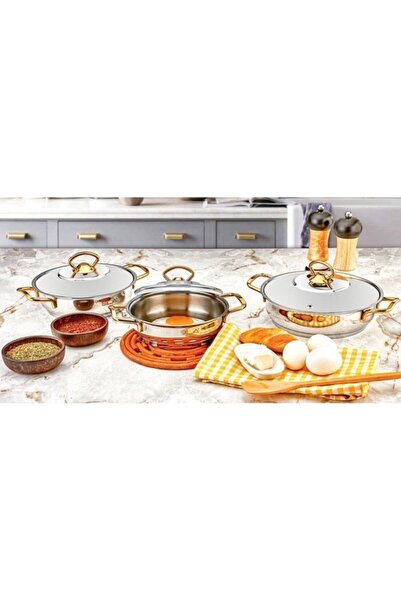 SILA Boğaziçi Gold Omlet Sahan Seti 6 Parça
