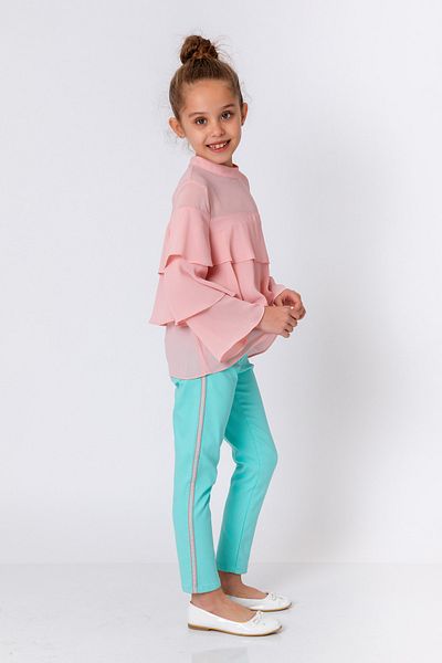 incity Girl's Line Detailed Mint Green Trousers