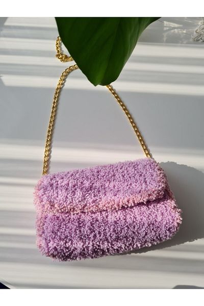 Verda Desing Teddy Plush Shoulder Bag Pink
