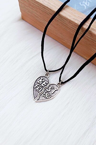 PatyaButik قلادة مزدوجة لأفضل الأصدقاء مع قلب