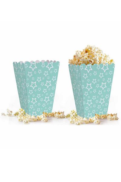 Kazanabil 10 Pack Stars Themed Popcorn Box Water Green