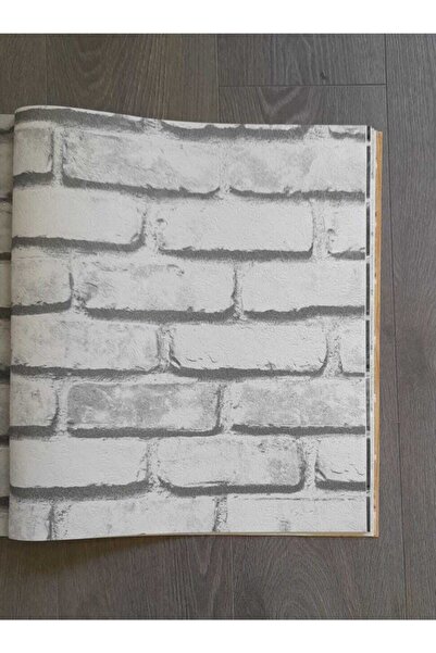 3D White Beyaz Tuğla Desenli Gölge Efektli 3d Duvar Kağıdı(5m2)
