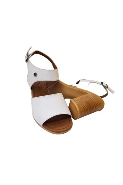 Pierre Cardin Women's Heeled White Daily Sandals PC-3301