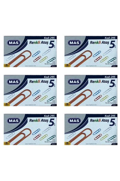 Mas 295 Colored Giant Paper Clips 6 Pieces