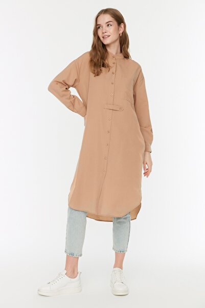 Trendyol Modest Dlouhá tkaná košile s dlouhým rukávem TCTSS21TN0158