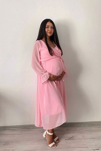 MACFLY Rochie din șifon - Design cu guler dublu