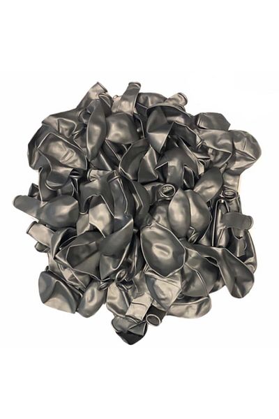 Patladı Gitti 12 Inch Metallic Silver Balloon 10 Pieces