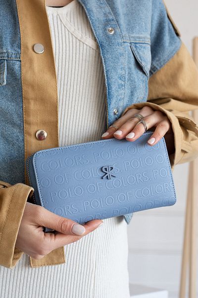 Polo Of Colors Impolo Stella Blue Tan Women's Hand Wallet 20x11 Size