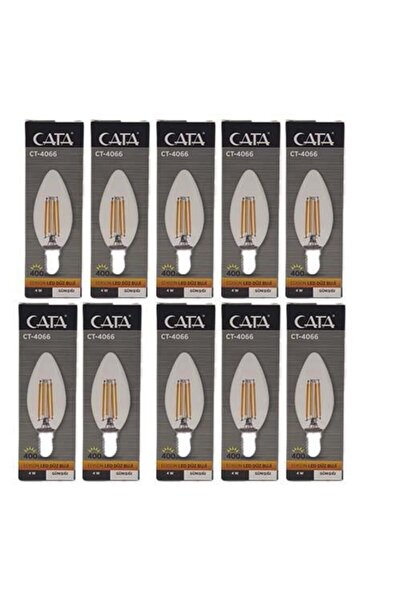 Cata Edison Led Düz Buji Ampul 4w Günışığı Ct-4066 10 Lu Paket