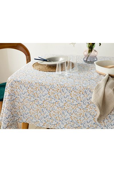English Home Fata de Masa Mille Fleurs Polybuton 150x220 Cm Albastra