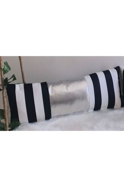 KIRLENTİM 8030-crna/bela Prugasto srebrna folija ravna traka u sredini Navlak...