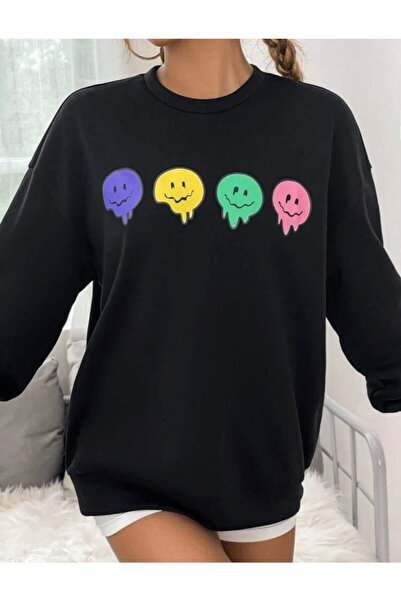 LOUİSA Hanorac oversize unisex negru Emoji