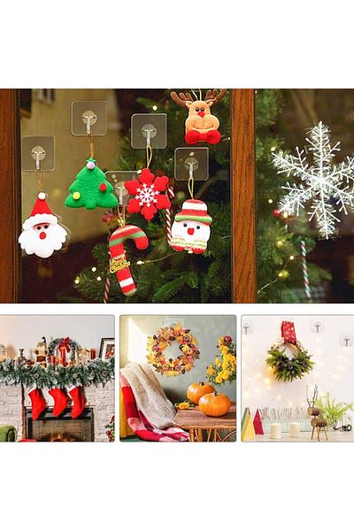 For Prime 10 Pieces Transparent Strong Self Adhesive Door Wall Hanger Single Hook