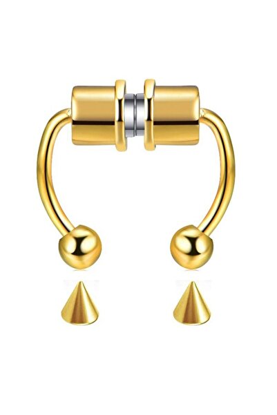 The Collection Cerrahi Çelik Mıknatıslı Fake Gold Septum Piercing