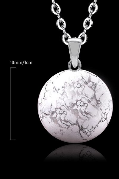 Tesbih Atölyesi Round Natural Howlite Stone Necklace