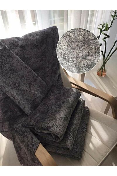marsbebek Sponge Sofa Sofa Bed Cover with Vein Pattern and Shiny Dark Gray